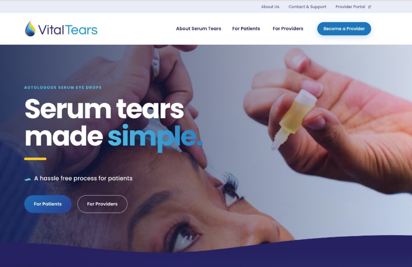 Vital Tears website redesign